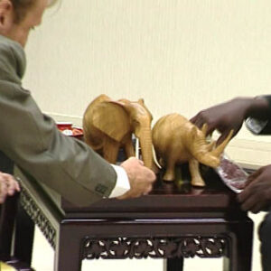 行政院院長連戰接見犀牛保育人士威立凱