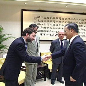 行政院院長連戰接見法國羅浮美術館館長米榭拉可洛德