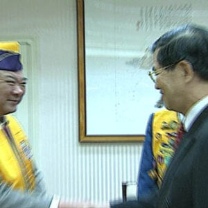 行政院院長蕭萬長接見內湖獅子會震災捐款代表