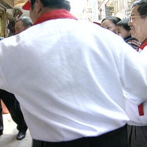 行政院院長蕭萬長於金門金沙鎮掃街拜票