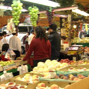 行政院院長蕭萬長於臺中市南屯區文心黃昏市場拜票