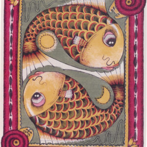 年畫的內容大都以反映民間對生活的需求，「魚」與「餘」的發音相同，所以魚常為年畫主題-駐馬達加斯加代表處國情照片展-MOFA109179CF-2020-12--PH00038-019