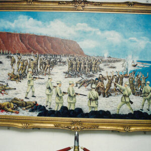 古寧頭戰史館裡展示的「古寧頭大捷」油畫-金馬前線、反共義士、愛國活動-MOFA109179CF-2020-12-PH00044-038