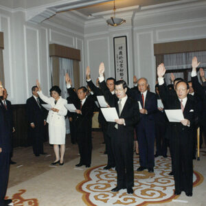 李登輝總統於總統府主持新任行政院長蕭萬長及閣員宣誓典禮-李總統照片冊-MOFA109179CF-2020-12-PH00168-074