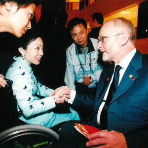 夫人出席ATHOC歡迎酒會並與各國貴賓致意-陳水扁總統活動照片及吳淑珍女士參加2004年帕運活動照片-MOFA109179CF-2020-12-PH00017-109