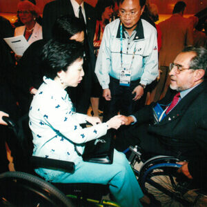 夫人出席ATHOC歡迎酒會並與各國貴賓致意-陳水扁總統活動照片及吳淑珍女士參加2004年帕運活動照片-MOFA109179CF-2020-12-PH00017-112