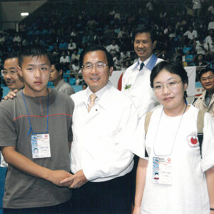 陳水扁總統於高雄縣參加瓊斯杯籃球賽開幕典禮-陳水扁總統活動照片-MOFA109179CF-2020-12-PH00028-073