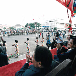 陳水扁總統於聖多美普林西比國際機場接受聖國梅尼士總統軍禮歡迎訪問團-陳總統訪聖多美普林西比-MOFA109179CF-2020-12-PH00058-022